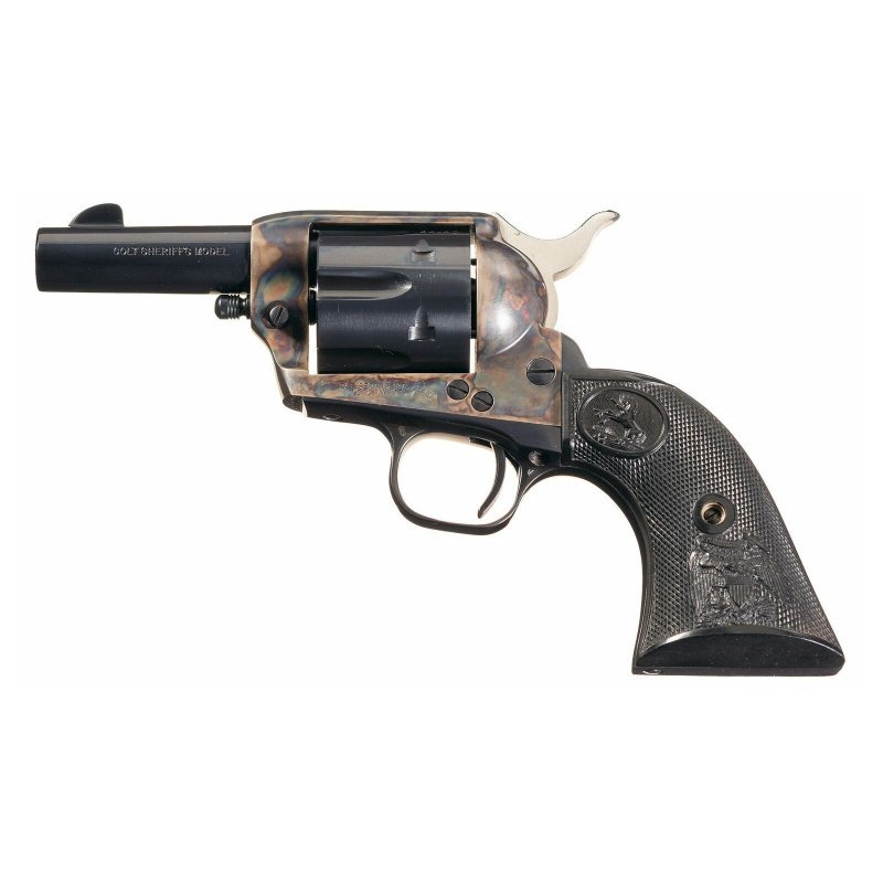 Revolver Colt, SAA Sheriff's, Ráže: .44-40 Win, hl.: 3", černý, mramorovaný – .44-40 Win · hlaveň 3"