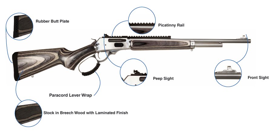 R95 Laminated – .44 Mag · hlaveň 18" (457mm) · nerez